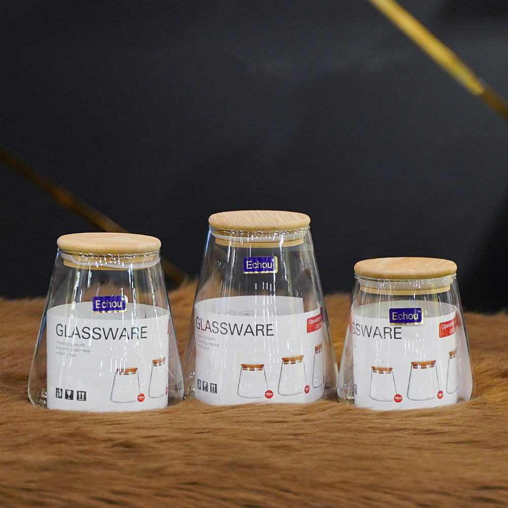 Airtight Glass Cereal Jars with Lid Set of 3 - Califora