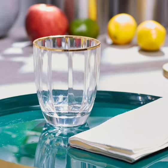 Crystal Drinking Water Glasses Diamond Shape Set of 6 - Califora