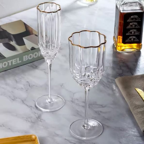 Flower Bud Crystal Glass Set of 6 - Califora