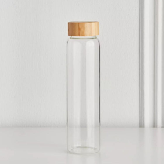 Cylindrical Glass Bottle Wooden Lid - Califora