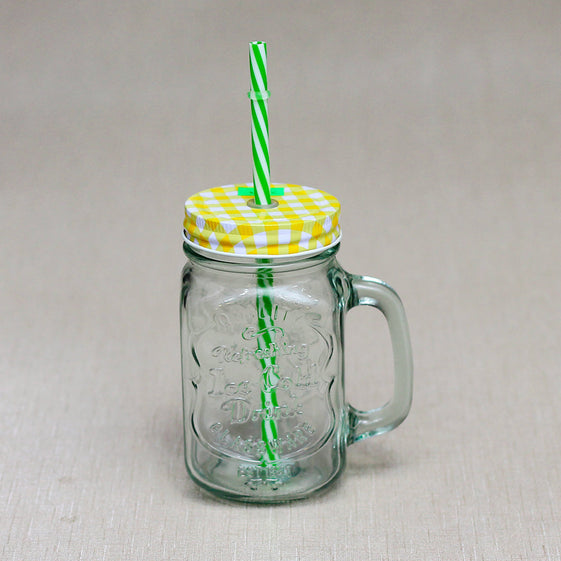 Summer Glass Sipper Jar with straw Set of 4 - Califora