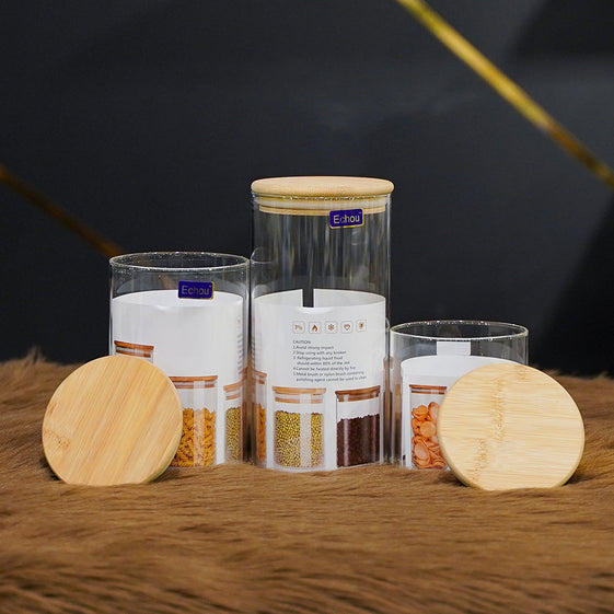 Airtight Glass Storage Jar Set of 3pcs - Califora