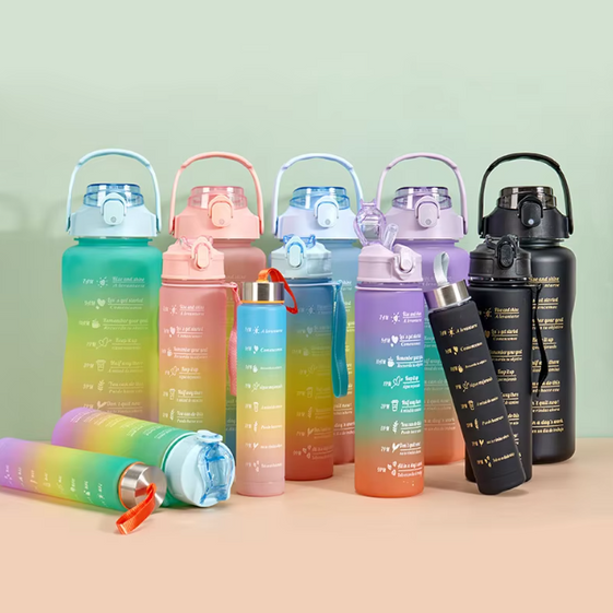Gradient Drinking Sports Water Bottle - 3 Pcs Set