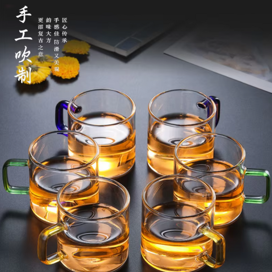 Heat-Resistant Borosilicate Glass Mug - 06 Pcs Set