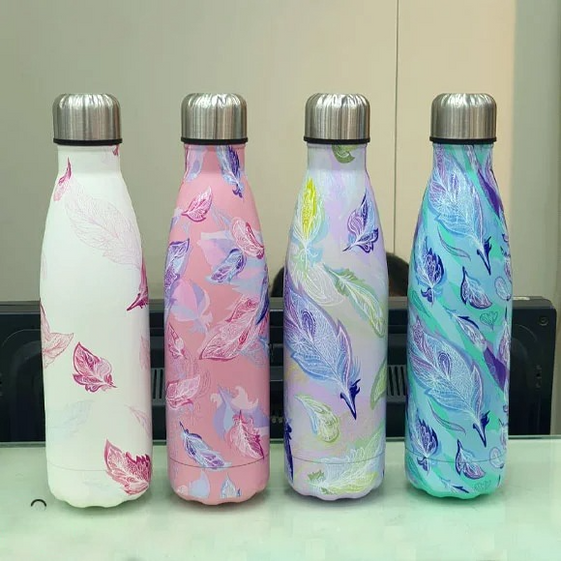 Floral Print Stainless Steel Water Bottle 750ml - Califora
